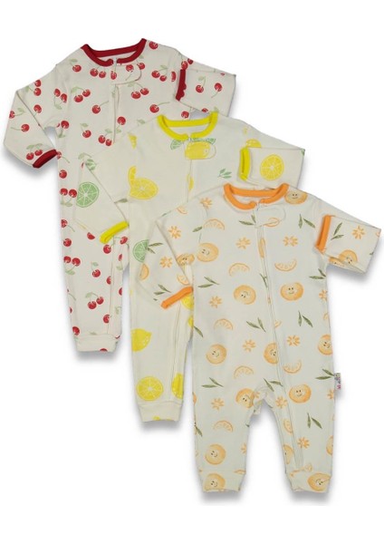 Unısex 9/18 Ay Fermuarlı Portakal Tulum