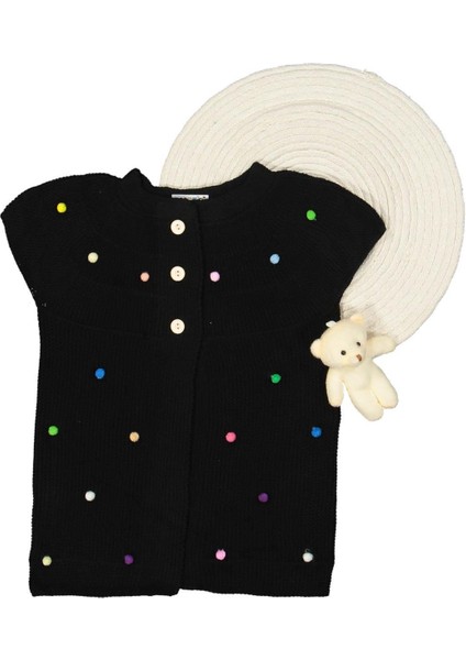 Kız 5/8 Yaş Garson Karışık Ponponlu Yelek