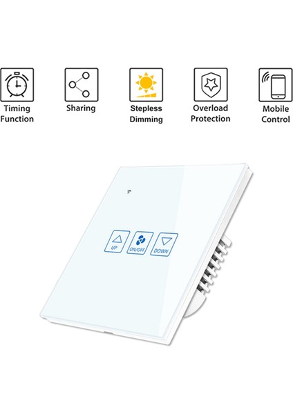 Fan Hızı Kontrolü Dokunmatik Anahtarı Wifi Akıllı Deluxe Kristal Panel Tuay App Uzaktan 90V 250V Ab Ingiltere Anahtarı(B) (Yurt Dışından) fırsatları