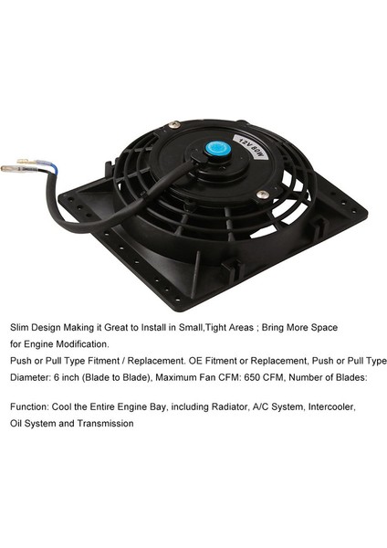6 Inç Ince 650CFM Radyatör Soğutma Fanları Evrensel Çekme Itme 12 V 80 W Doğrudan Yedek Elektrikli Fan Montaj Kiti ile (Yurt Dışından) indirimleri