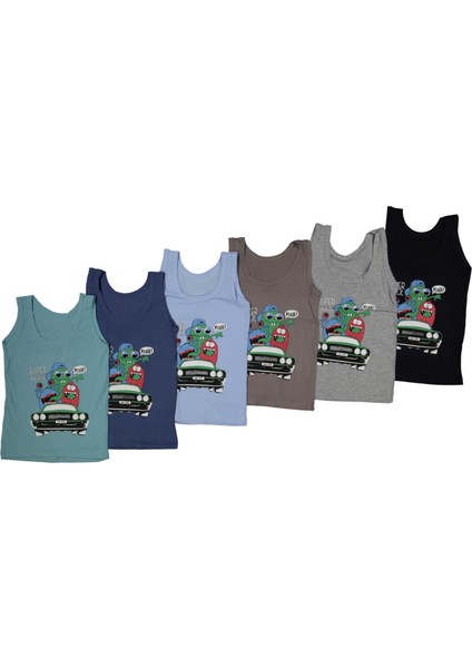 Erkek 6/7 Yaş Karışık Baskılı Atlet