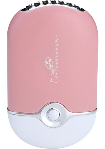 Mini USB Fan Dahili Lityum Pil Klima Şarj Edilebilir Kirpik (Pembe) (Yurt Dışından)