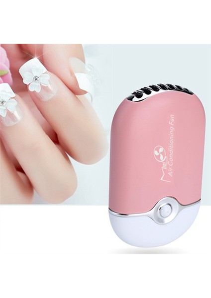 Mini USB Fan Dahili Lityum Pil Klima Şarj Edilebilir Kirpik (Pembe) (Yurt Dışından)