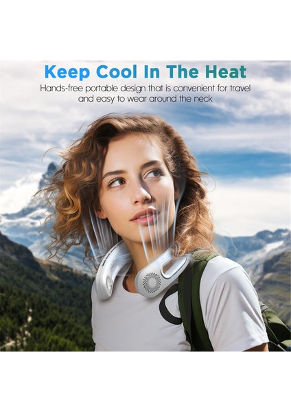 Boyun Fanı, Eller Serbest Kanatsız Fanlar Taşınabilir Şarj Edilebilir, Seyahat Için 360° Soğutma, Dış Mekan Beyaz (Yurt Dışından) indirimleri