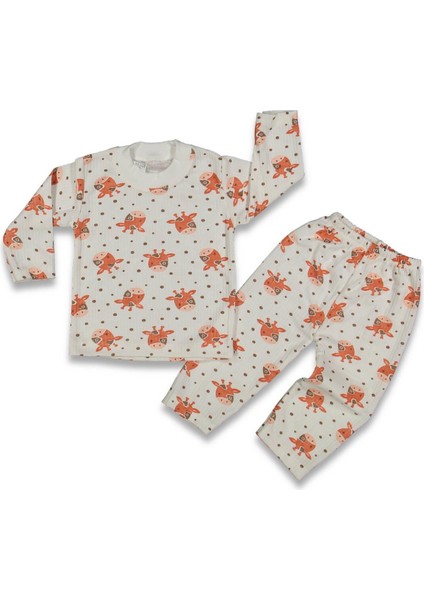 Unisex 1/3 Yaş Zürafa Baskılı Pijama Takım