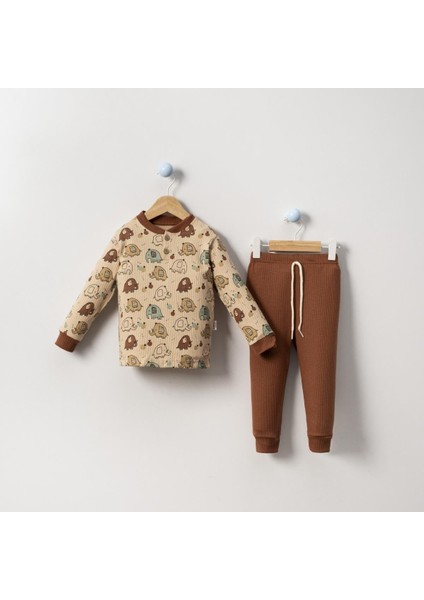 Erkek 9/24 Ay Fil Baskılı Pijama Takım