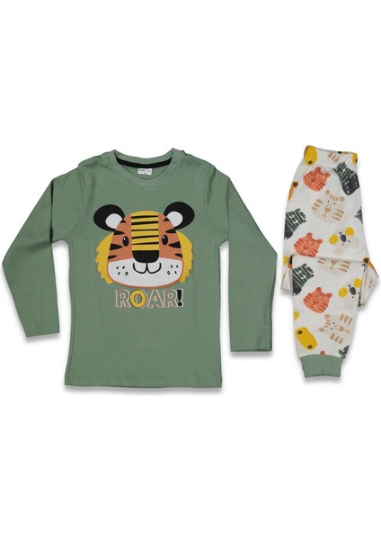 Erkek 7/10 Yaş Tıger Roar Pijama Takım