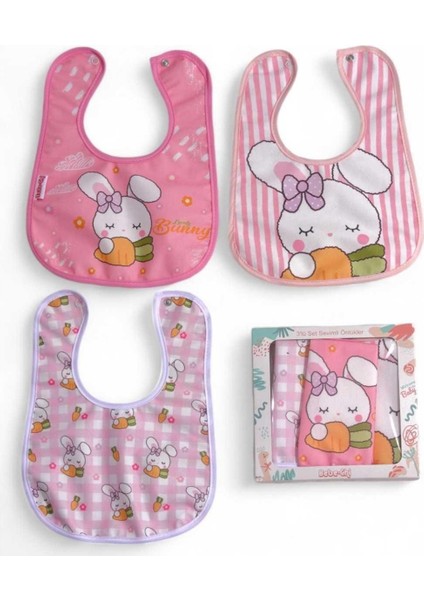 Unısex 6/24 Ay Tavşan Desenli 3’lü Kombin Önlük