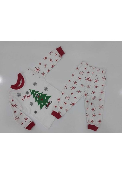 Unısex 1/3 Yaş Yıldızlı Çam Ağacı 2li Pijama