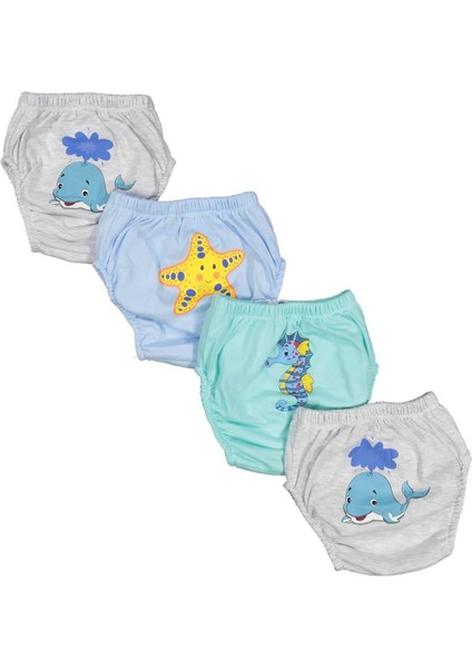 Unısex 1/3 Yaş Hayvan Baskılı Deniz Alıştırma Külodu