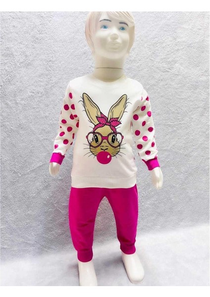 Kız 9/18 Ay Puanlı Tavşan Baskılı 2ip Takım