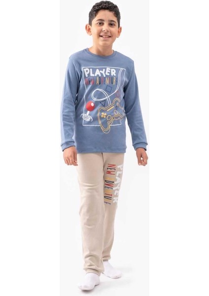 Erkek 8/10 Yaş Player Baskılı Pijama Takım