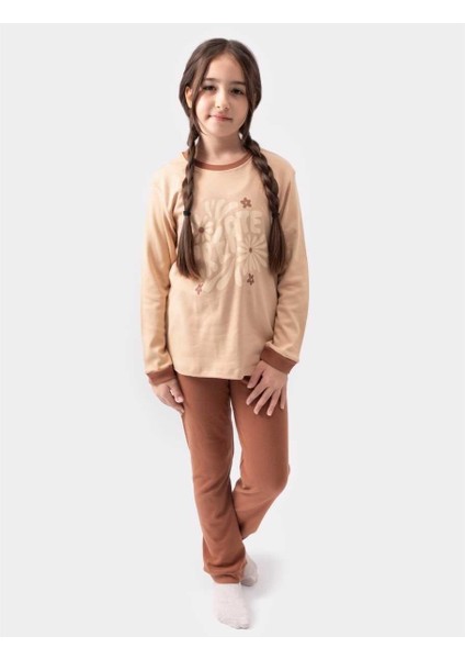 Kız 11/13 Yaş Çiçek Baskılı Pijama Takım