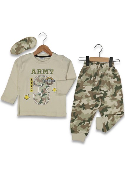 Erkek 3/6 Yaş Kamuflaj Desen 4lü Seri Pıjama Takım