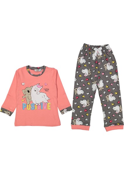 Kız 3/6 Yaş Kuzu Baskılı Pijama Takımı