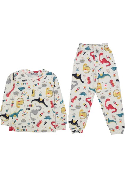 Unısex 4/8 Yaş Kalpli Pijama Takımı Interlok