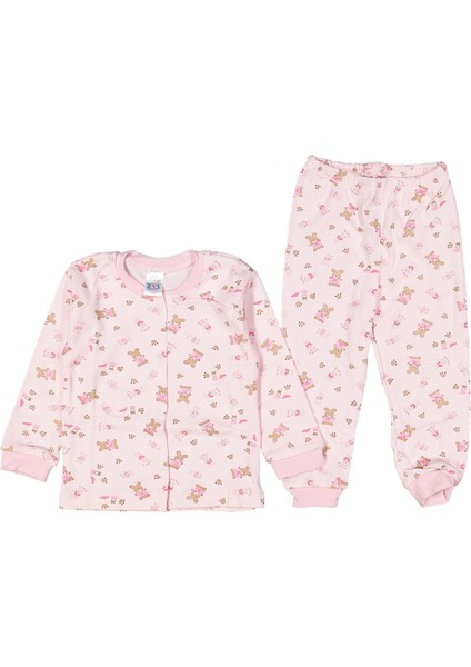 Unısex 4/6 Yaş Ayıcık Baskılı Çıtçıtlı Pijama Takım