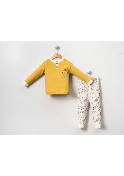 Erkek 9/24 Ay Uzay Baskılı Pijama Takım