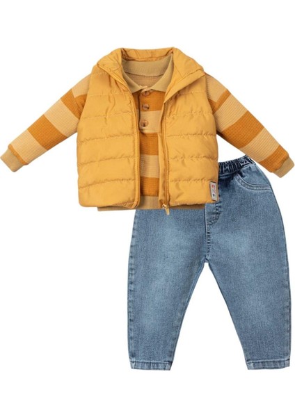 Erkek 9/18 Ay Fun Line Şişme Yelekli 3lü Takım