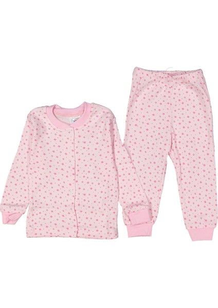 Unısex 1/3 Yaş Yıldız Baskılı Çıtçıtlı Pijama Takım