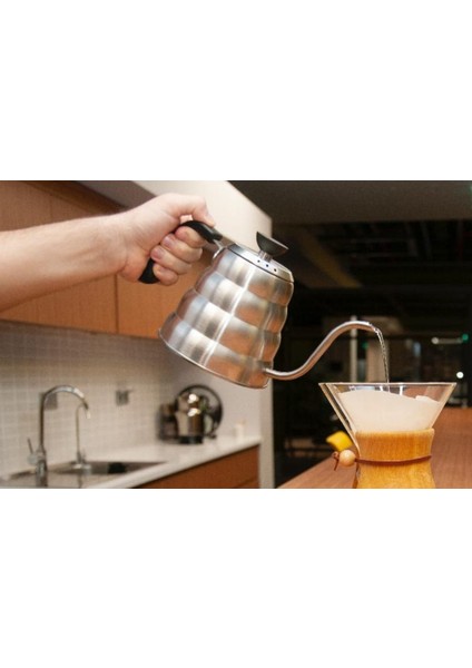 Kahve ve Çay Demleme İbriği Barista Kettle Paslanmaz Çelik (1200 ML)