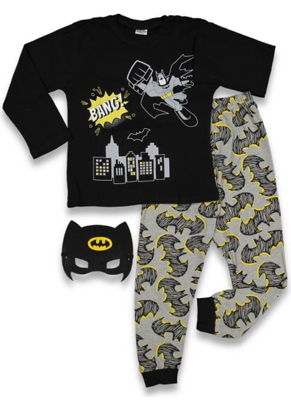 Erkek 7/10 Yaş Maskeli Batman 4'lü Seri Pıjama Tak