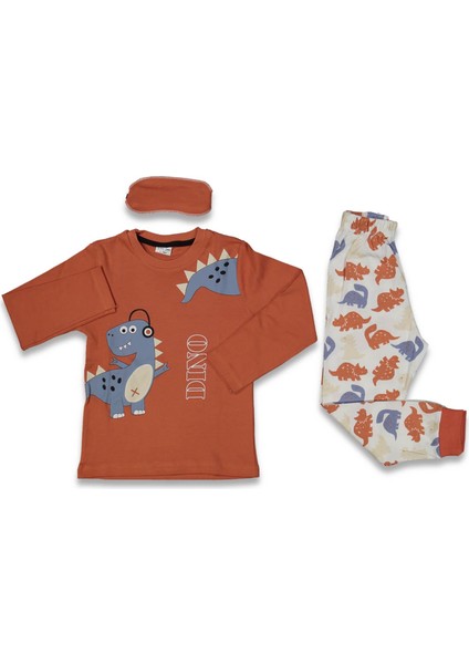 Erkek 3/6 Yaş Dino Baskılı Pijama Takım