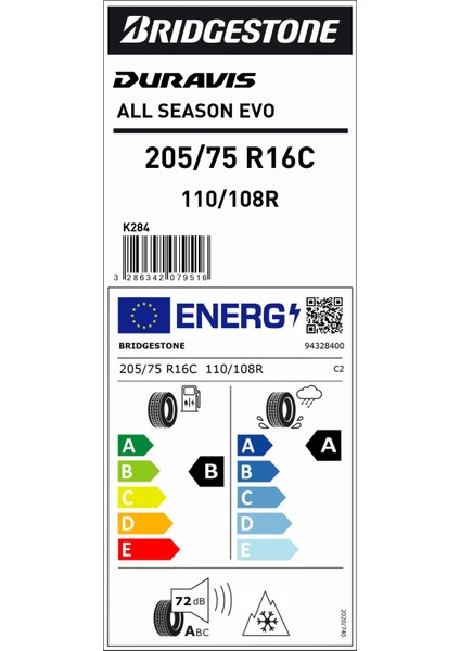 205/75 R16C 110/108 Duravıs A/s Evo Yaz Lastik (Üretim Yılı:2025) fiyatları