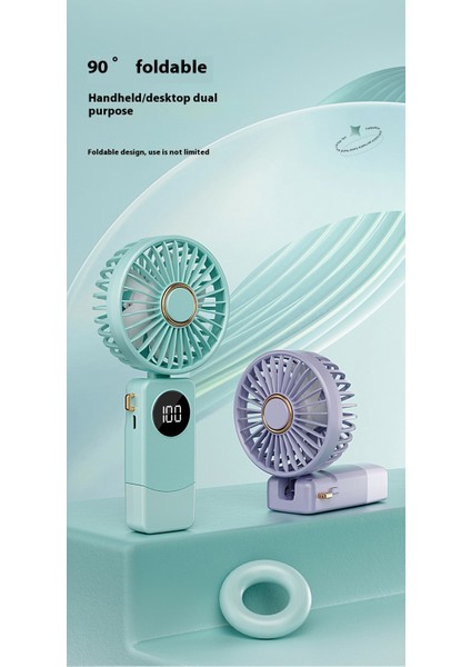 El Tipi Fan Boyun Katlanır Beş Hızlı Ayarlanabilir Mini Taşınabilir Masaüstü Fanı (Yurt Dışından)