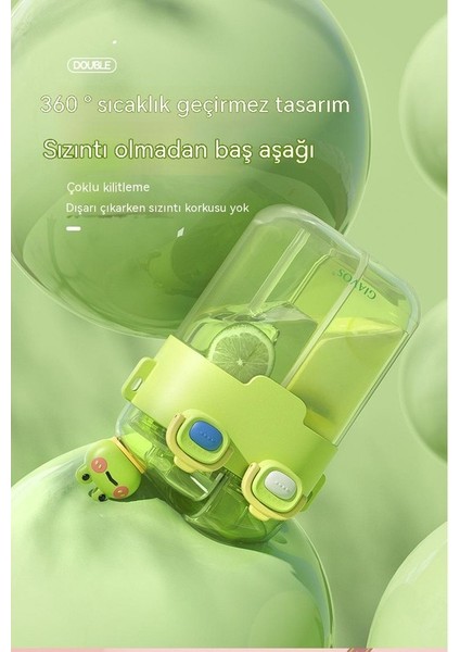 Öğrenciler Bölünmüş Bölmeli Çift Suluklar Büyük Kapasiteli Pipetli Bardak Su Bardakları (Yurt Dışından)