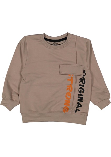 Erkek 8/12 Yaş Cep Kapaklı Orıgınal Baskılı Sweat