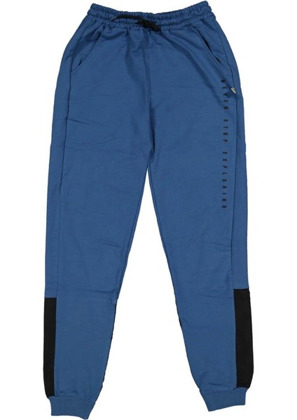 Erkek 13/16 Yaş Paça Arkası Mikro Garnili Baskılı 2 Ip Eşofman Alt