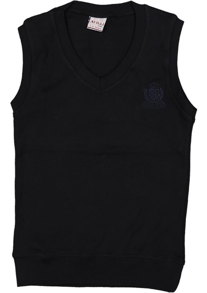 Erkek 5/14 Yaş Kolsuz A Nakış Armalı Hırka