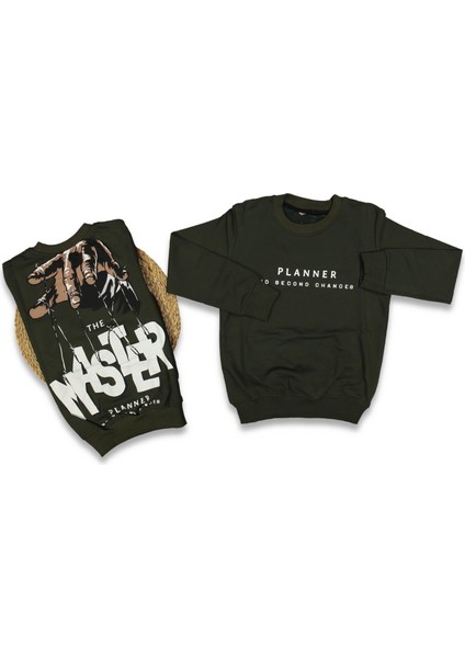 Erkek 5/8 Yaş 2ip Planner Baskılı Sıfır Yaka Sweat