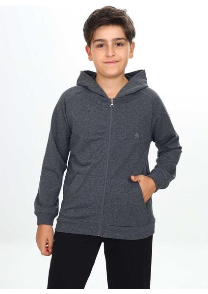 Unısex 6/10 Yaş N Nakışlı Kapşonlu Tek Üst Hırka