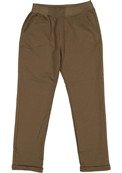 Erkek 11/15 Yaş Penye Duble Paça Lastikli Ribanalı Komender Ortaokul Pantolonu