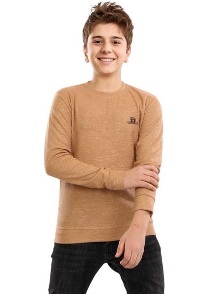 Erkek 13/16 Yaş Jakar Kumaş R Nakışlı Sweat