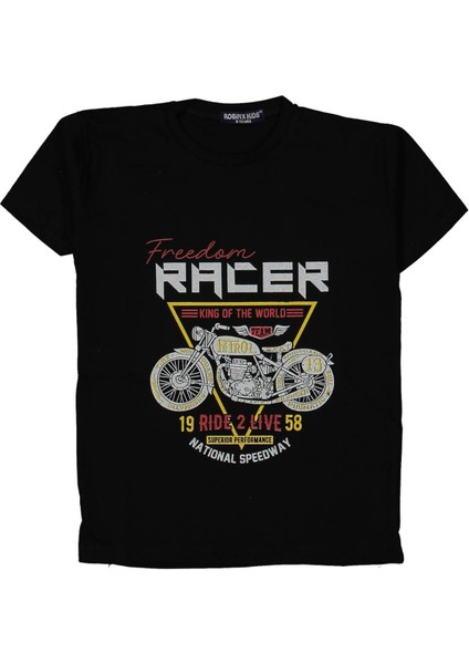 Erkek 3/7 Yaş Racer Baskılı Tshırt