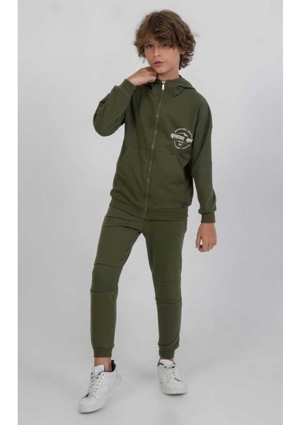 Erkek 5/8 Yaş Adventur Baskılı Fermuarlı Eşofman T