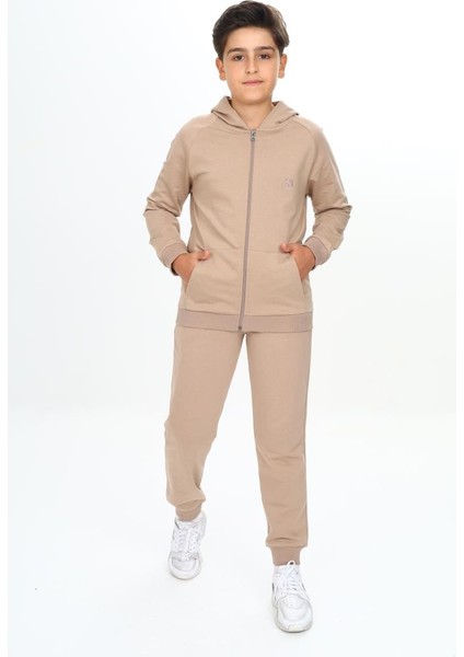 Erkek 10/14 Yaş N Nakışlı Kapşonlu Eşofman Takım