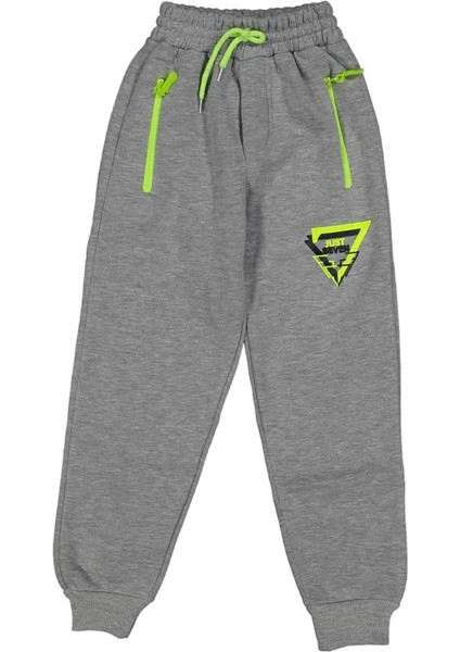 Erkek 9/12 Yaş Fermuar Cep Just Seven Baskılı Kompak Penye 3 Ip Tek Alt