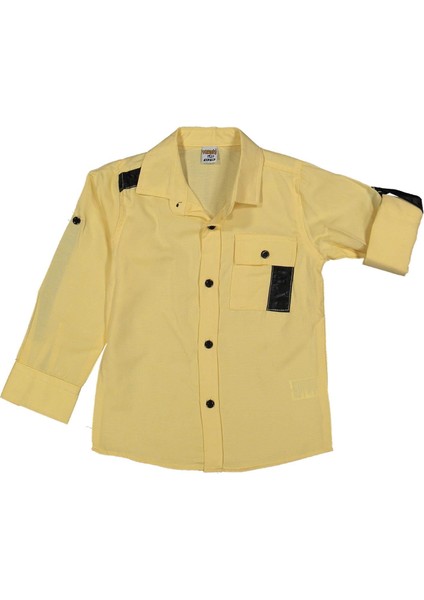 Erkek 9/12 Yaş Tek Cep Detaylı Uzun Kol Gömlek