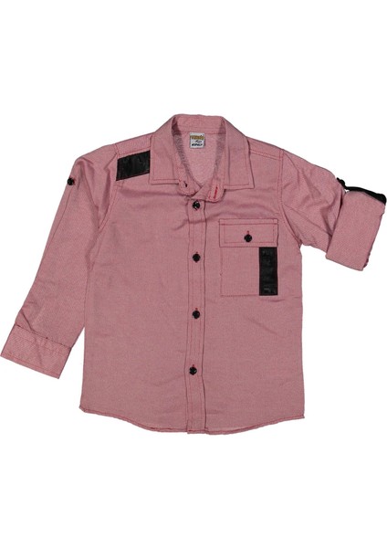 Erkek 5/8 Yaş Tek Cepli Uzun Kol Gömlek