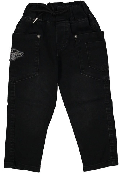 Erkek 3/7 Yaş Kanat Nakışlı Kot Pantolon