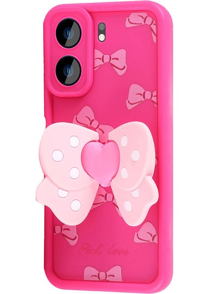 Xiaomi Redmi 13C Kılıf Kamera Korumalı Figür Tasarımlı Zore Kapya Kapak-Pembe KOYU-8680436786659-NOİ modelleri