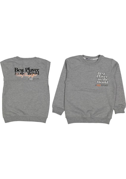 Erkek 5/8 Yaş Ön ve Arka Best Player Baskılı Sweat