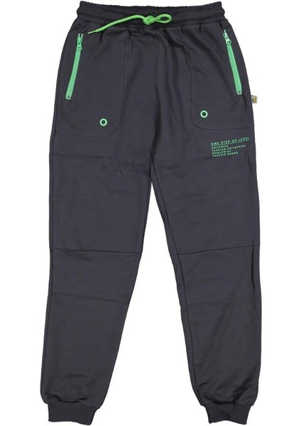 Erkek 5/8 Yaş 2 Ip Cebi Fermuarlı Yazı Baskılı Eşofman Altı