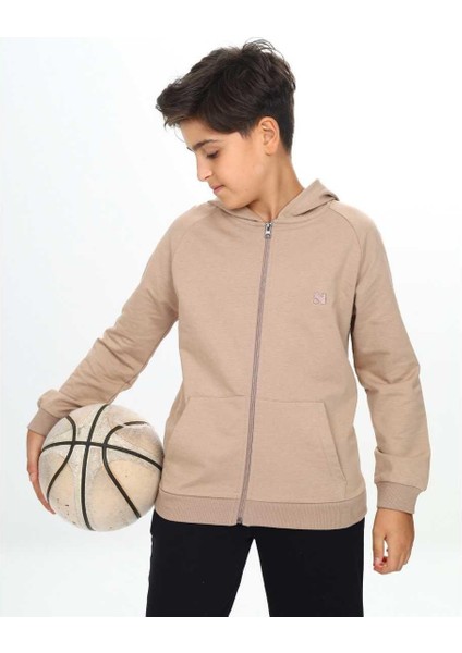 Unısex 10/14 Yaş N Nakışlı Kapşonlu Tek Üst Hırka