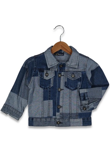 Erkek 3/7 Çift Renkli Kot Ceket