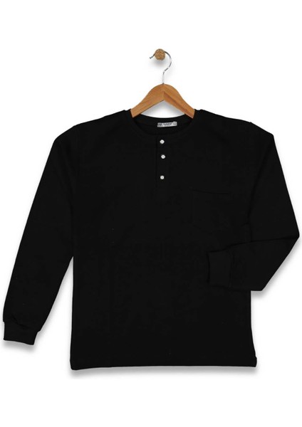 Erkek 13/16 Yaş Düğmeli Cepli Mevsimlik Sweat